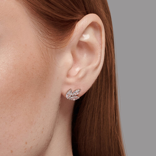 Серьги из серебра с фианитами из серебро — вид 2