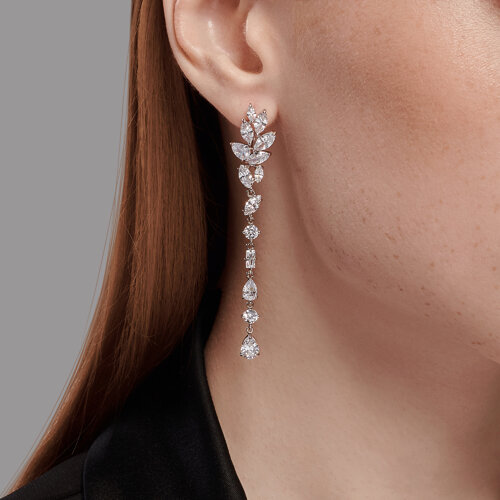 Серьги из серебра с фианитами из серебро — вид 3