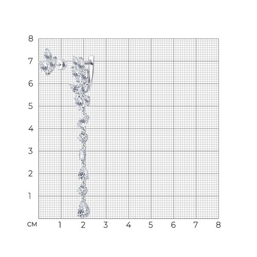 Серьги из серебра с фианитами из серебро — вид 4