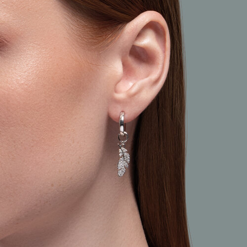 Серьги из серебра с фианитами из серебро — вид 2