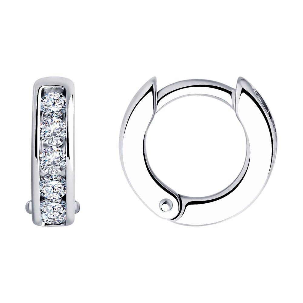 Серьги из серебра с фианитами - видео на модели