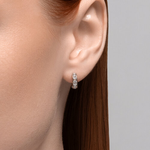 Серьги из серебра с фианитами из серебро — вид 3