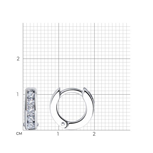 Серьги из серебра с фианитами из серебро — вид 4