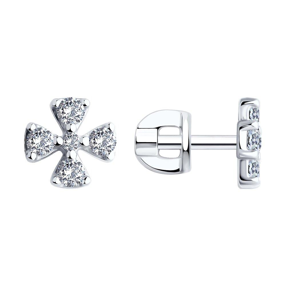 Серьги из серебра с фианитами - видео на модели