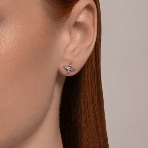 Серьги из серебра с фианитами из серебро — вид 2