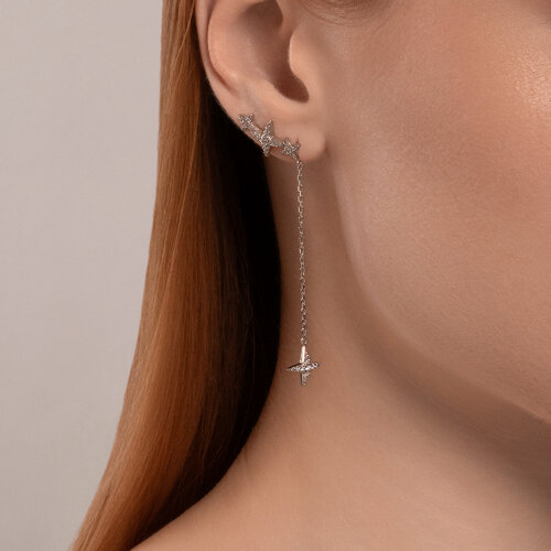 Серьги из серебра с фианитами из серебро — вид 3