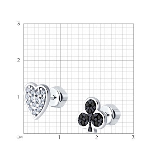 Серьги из серебра с фианитами из серебро — вид 4