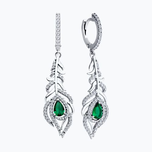 Серьги из серебра с фианитами из серебро — вид 2