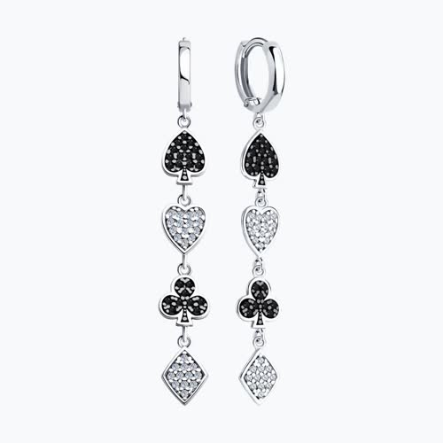 Серьги из серебра с фианитами из серебро — вид 2