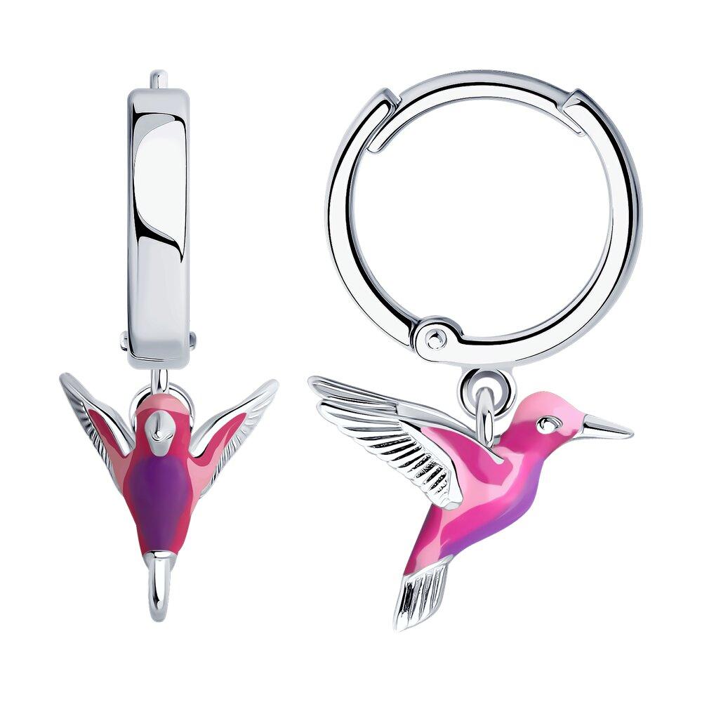 Серьги из серебра с эмалью - видео на модели