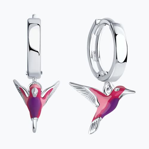 Серьги из серебра с эмалью из серебро — вид 2