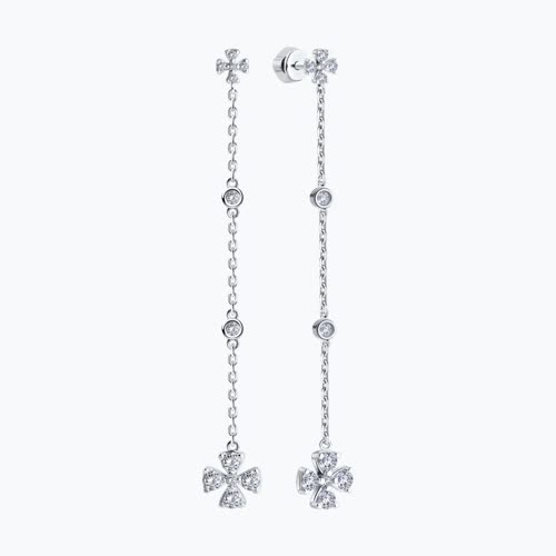 Серьги из серебра с фианитами из серебро — вид 2