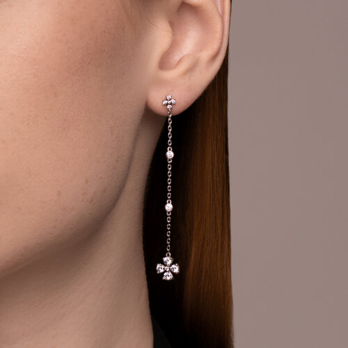 Серьги из серебра с фианитами из серебро — вид 3