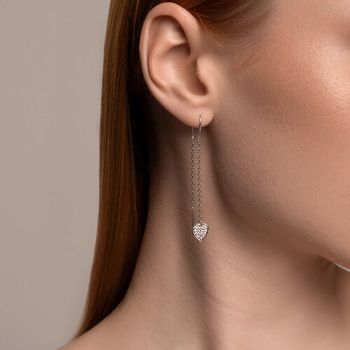 Серьги из серебра с фианитами из серебро — вид 2