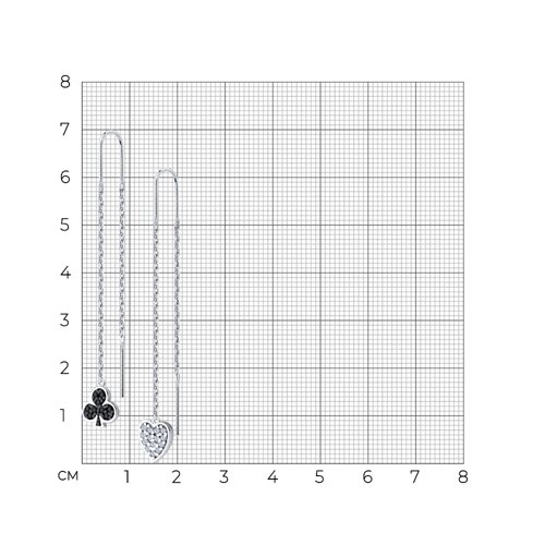 Серьги из серебра с фианитами из серебро — вид 4