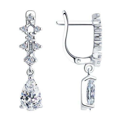 Серьги из серебра с фианитами - видео