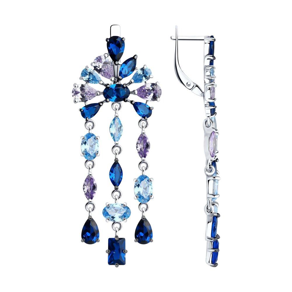 Серьги из серебра с фианитами - видео на модели