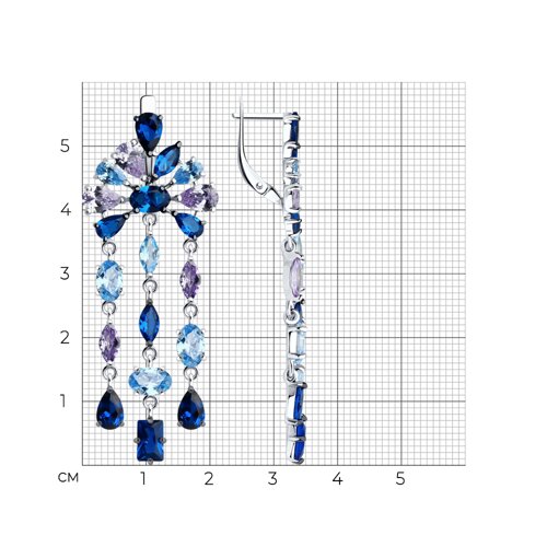 Серьги из серебра с фианитами из серебро — вид 4