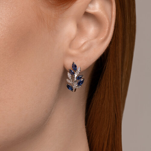 Серьги из серебра с фианитами из серебро — вид 3