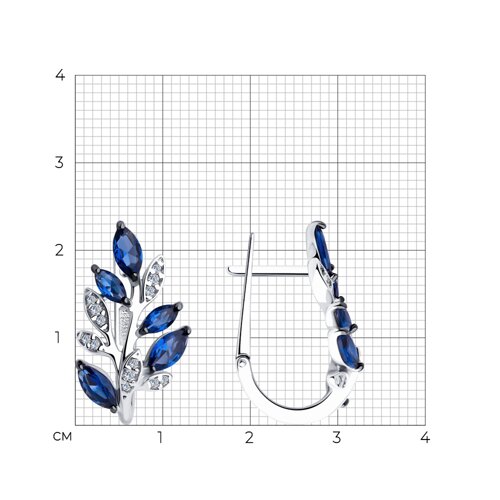 Серьги из серебра с фианитами из серебро — вид 4