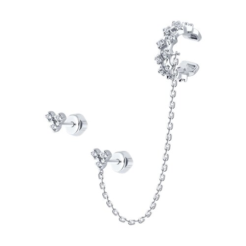 Серьги из серебра с фианитами - видео