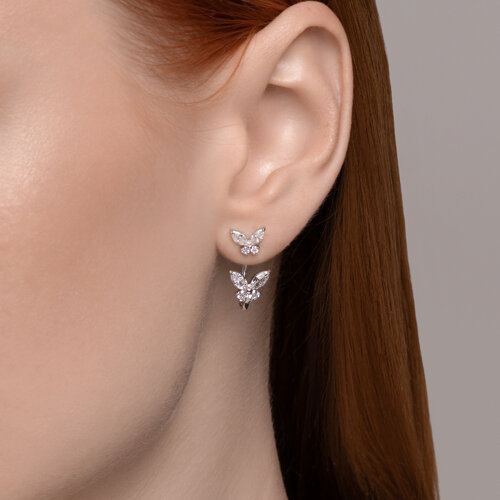 Серьги из серебра с фианитами из серебро — вид 3