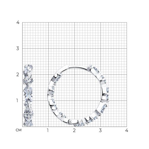 Серьги из серебра с фианитами из серебро — вид 4