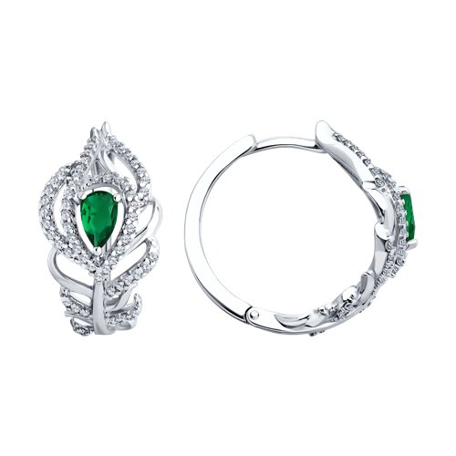 Серьги из серебра с фианитами - видео на модели