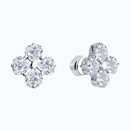 Серьги из серебра с фианитами из серебро — вид 2