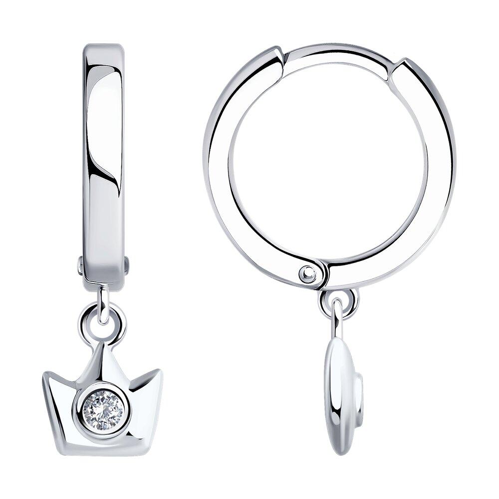 Серьги из серебра с фианитами - видео на модели