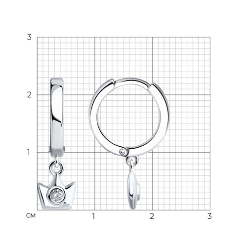 Серьги из серебра с фианитами из серебро — вид 4