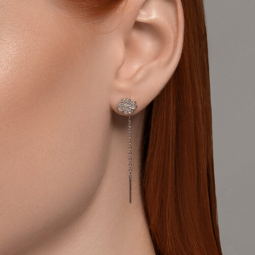 Серьги из серебра с фианитами из серебро — вид 3