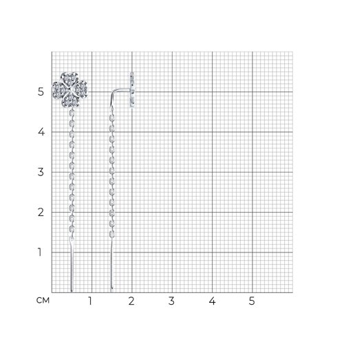 Серьги из серебра с фианитами из серебро — вид 4