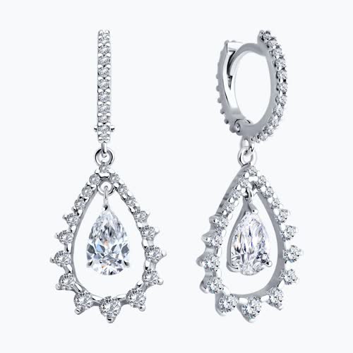 Серьги из серебра с фианитами из серебро — вид 2