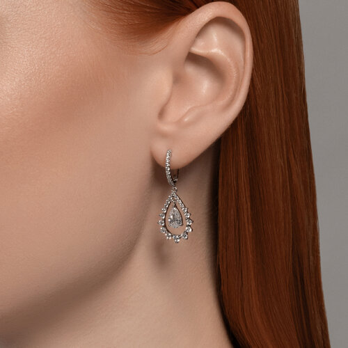 Серьги из серебра с фианитами из серебро — вид 3