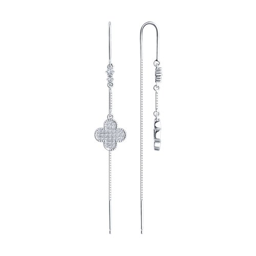 Серьги из серебра с фианитами - видео на модели