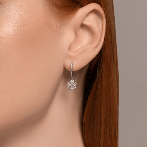 Серьги из серебра с фианитами из серебро — вид 3