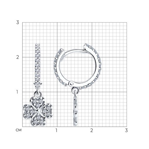Серьги из серебра с фианитами из серебро — вид 4