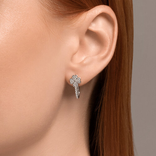 Серьги из серебра с фианитами из серебро — вид 3