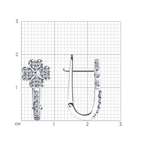 Серьги из серебра с фианитами из серебро — вид 4