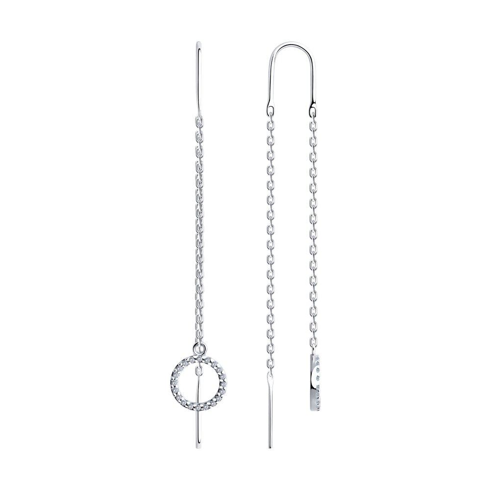 Серьги из серебра с фианитами - видео на модели