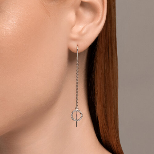 Серьги из серебра с фианитами из серебро — вид 3