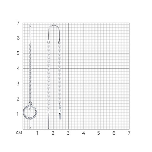 Серьги из серебра с фианитами из серебро — вид 4