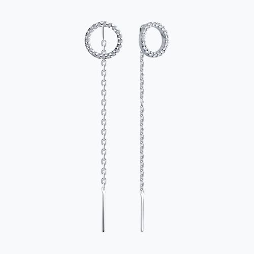 Серьги из серебра с фианитами из серебро — вид 2