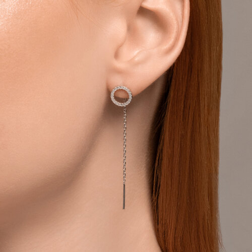 Серьги из серебра с фианитами из серебро — вид 3