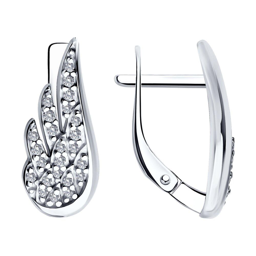 Серьги из серебра с фианитами - видео на модели