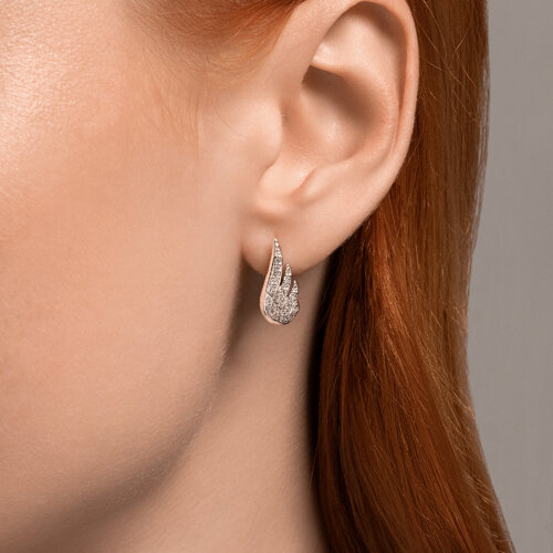 Серьги из серебра с фианитами из серебро — вид 3