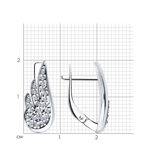 Серьги из серебра с фианитами из серебро — вид 4