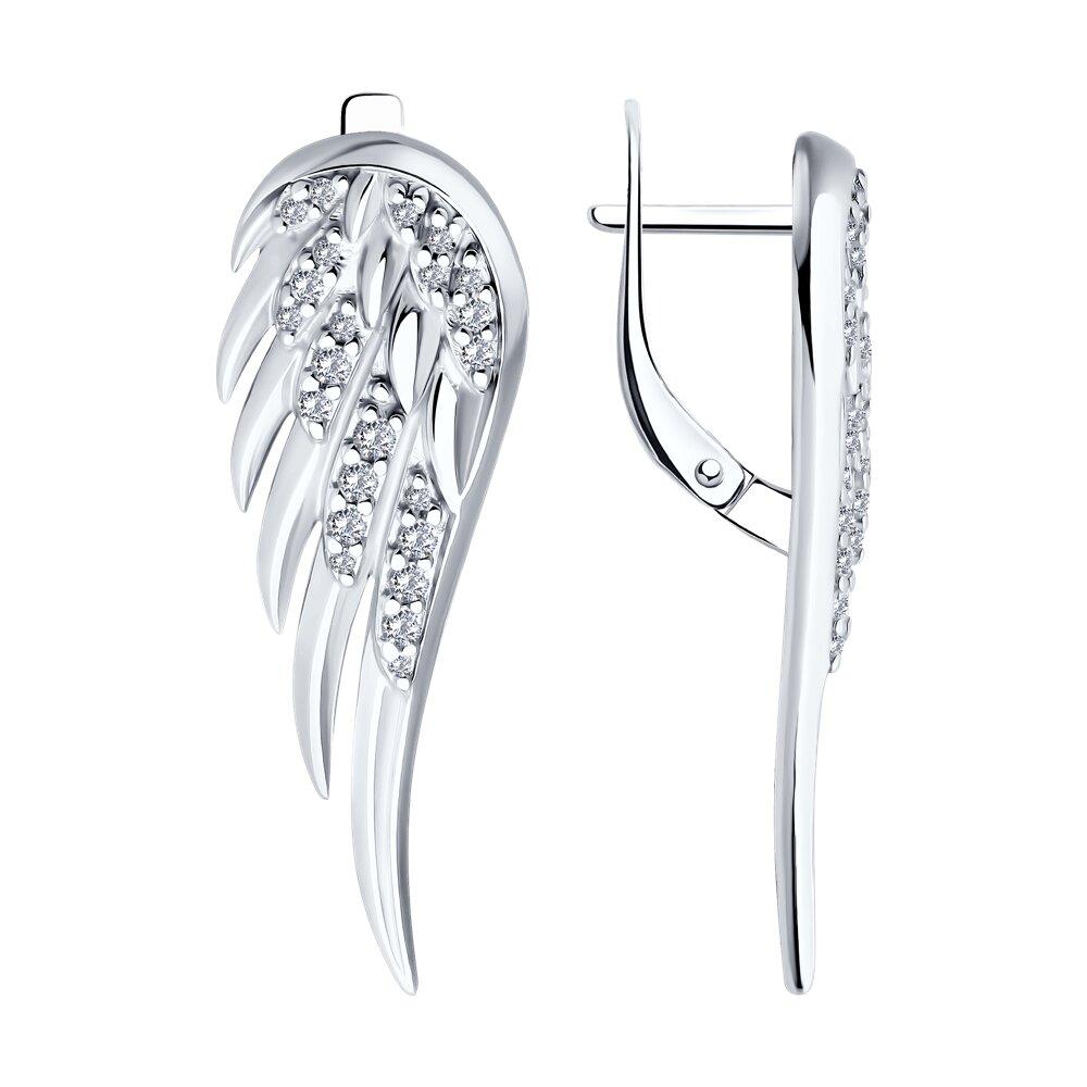 Серьги из серебра с фианитами - видео на модели