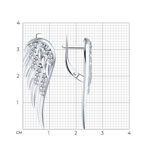 Серьги из серебра с фианитами из серебро — вид 5